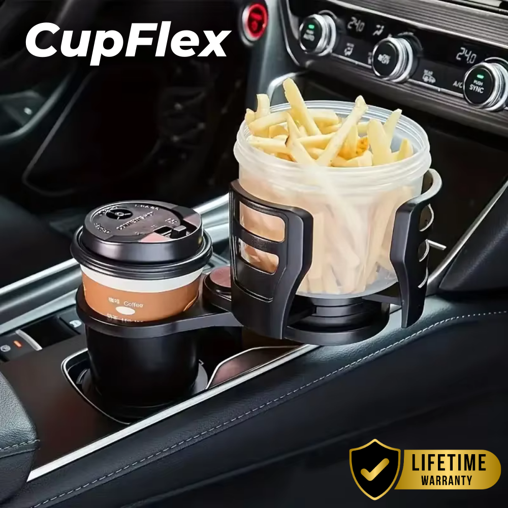 CupFlex - Car Cup Holder Expander 2 in 1